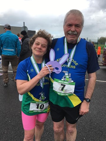sarah and kevin after their run at the easter bunny 10k.jpeg